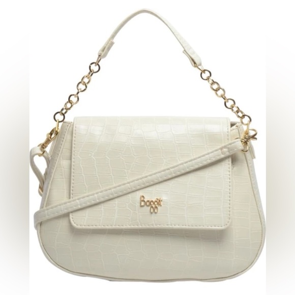 NWT BAGGIT LEO FOLIO CROCODILE WHITE SLING BAG - Picture 5 of 14